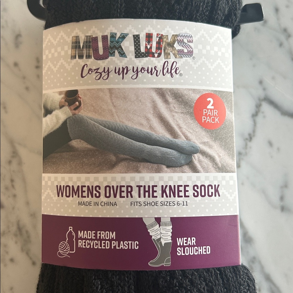 MUK LUKS Over the knee sock, 2 pack - Picture 2 of 4